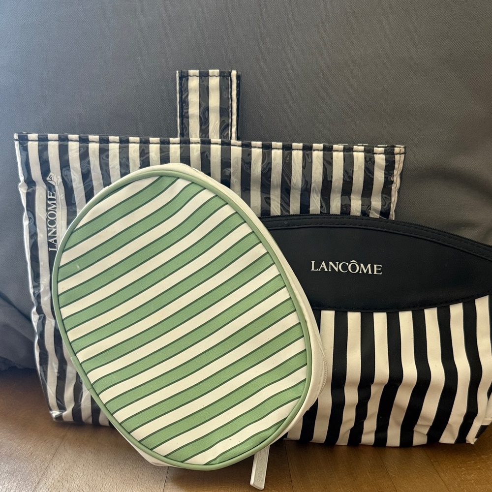 3 Gently Used Travel/Make-up Bags: 2 Lancôme and 1 Clinique